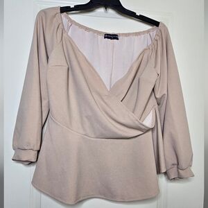 Fashion to Figure Taupe Women's Blouse